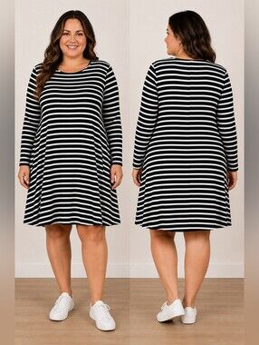 Old Navy Black and White Striped Dress